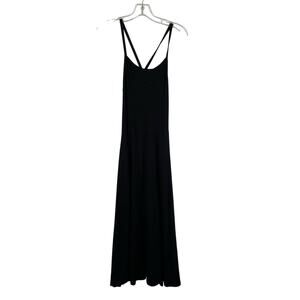 PACT Black Fit and Flare Midi Dress Built in Bra Organic Cotton Small